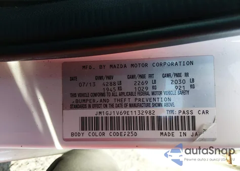 2014 Mazda Mazda6 I Touring из США, поврежденный, VIN JM1GJ1V69E1132982